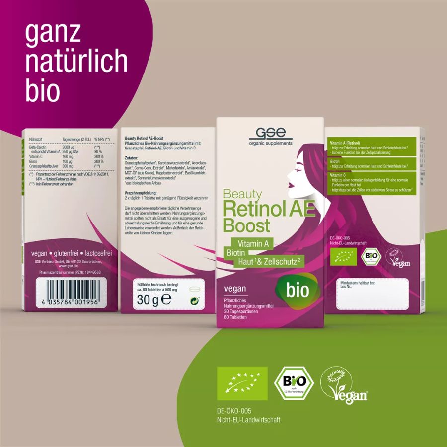 GSE Beauty Retinol AE-Boost (Bio), 60 Tabl. à 500mg, 30g