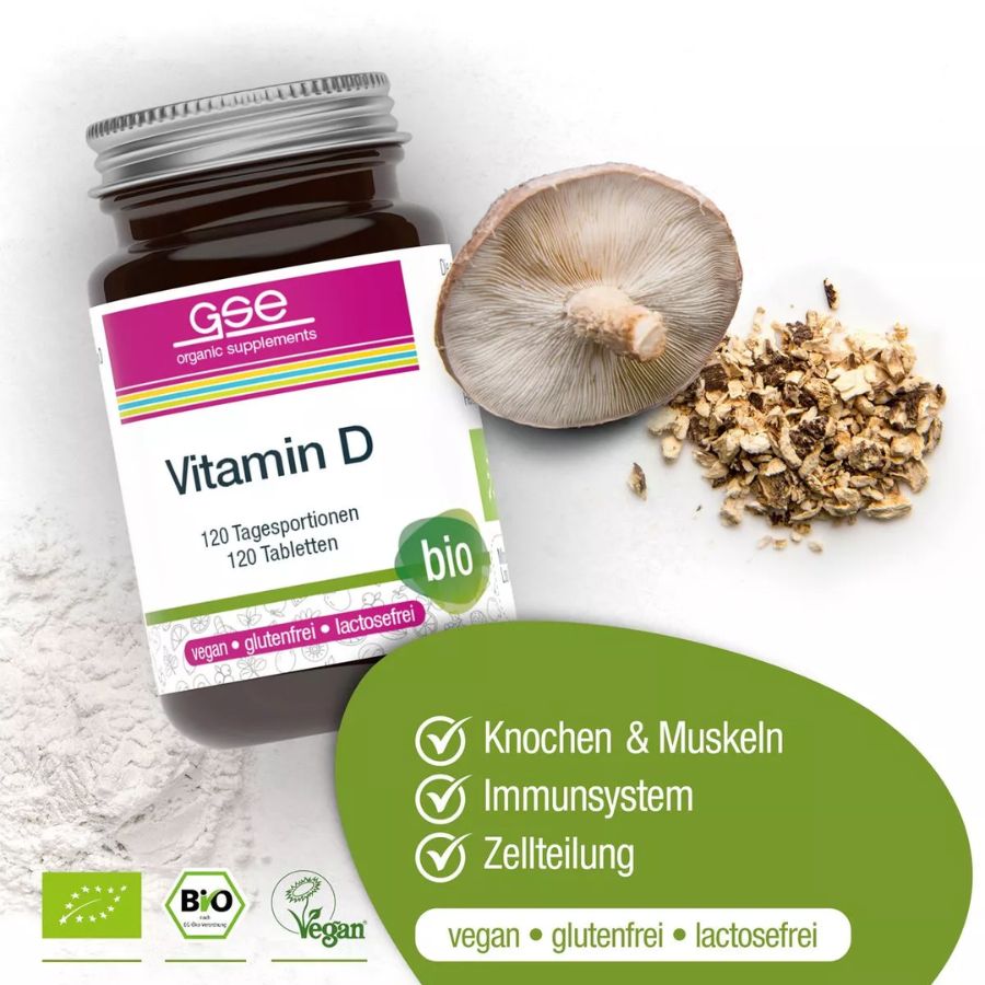 GSE Vitamin D Compact (Bio), 120 Tabl. à 280 mg, 34g