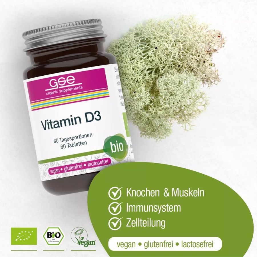 GSE Vitamin D3 Compact (Bio), 60 Tabl. à 500 mg, 30g
