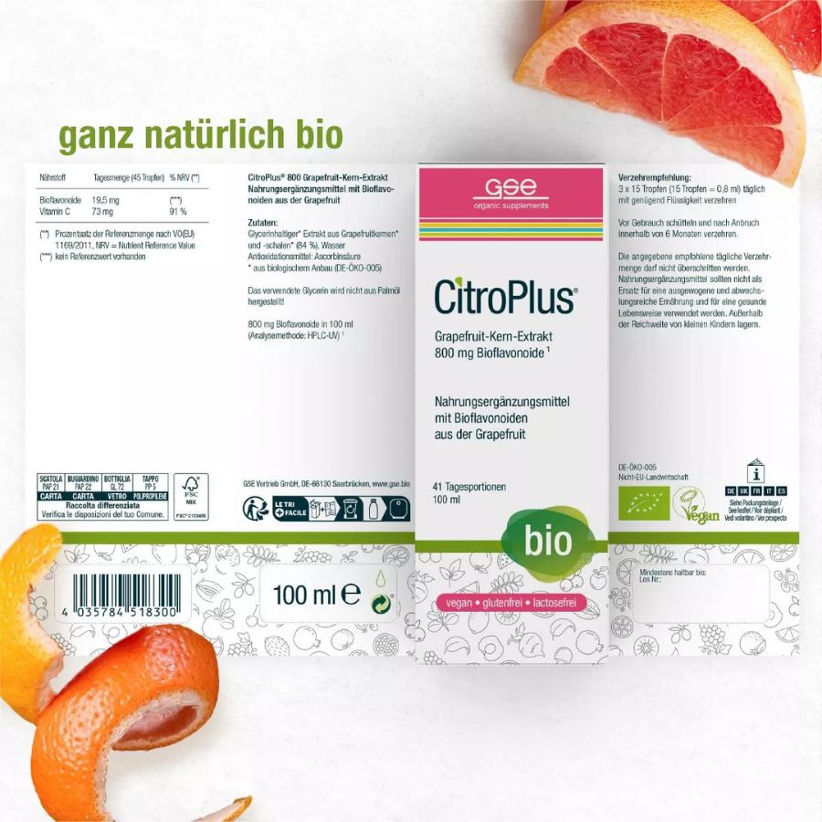 GSE CitroPlus® 800 Grapefruit-Kern-Extrakt (Bio) 100ml