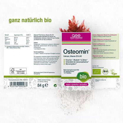 GSE Osteomin® (Bio), Calcium, Vitamin D3 & K2, 120 Tabletten à 700 mg, 84g