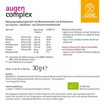 GSE Augen Complex (Bio), 60 Tabl. à 520mg,32g
