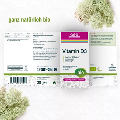 GSE Vitamin D3 Compact (Bio), 60 Tabl. à 500 mg, 30g