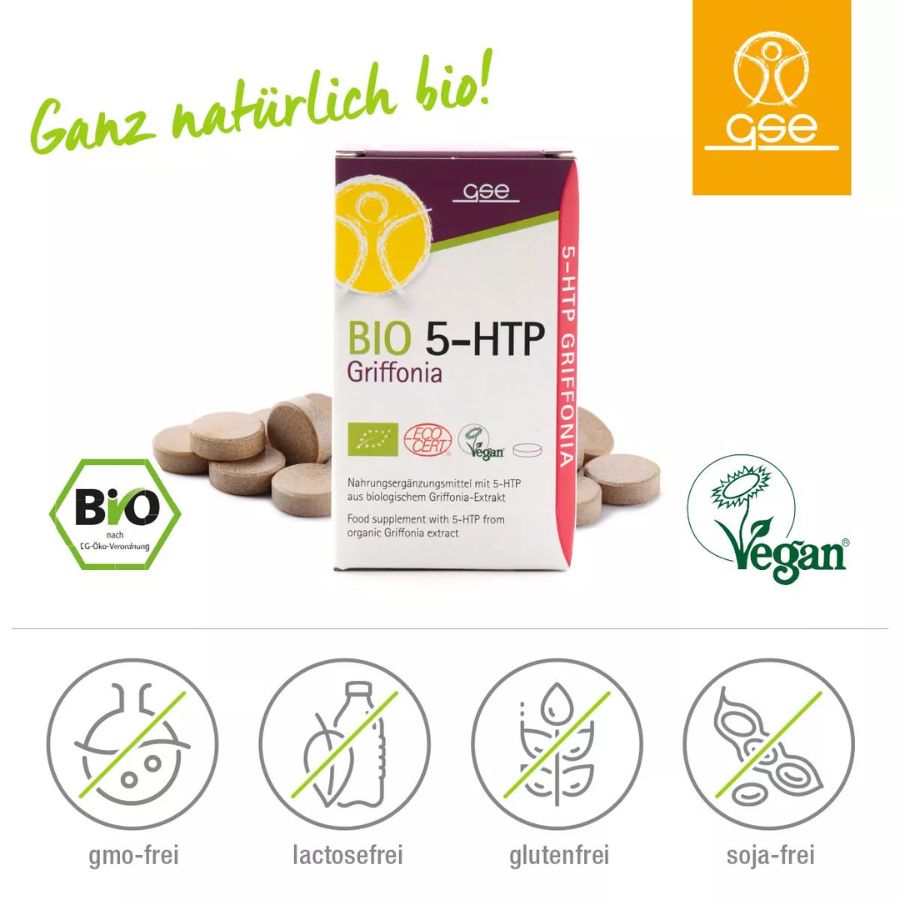 GSE 5-HTP Griffonia (Bio), 60 Tabl. à 600mg, 36g